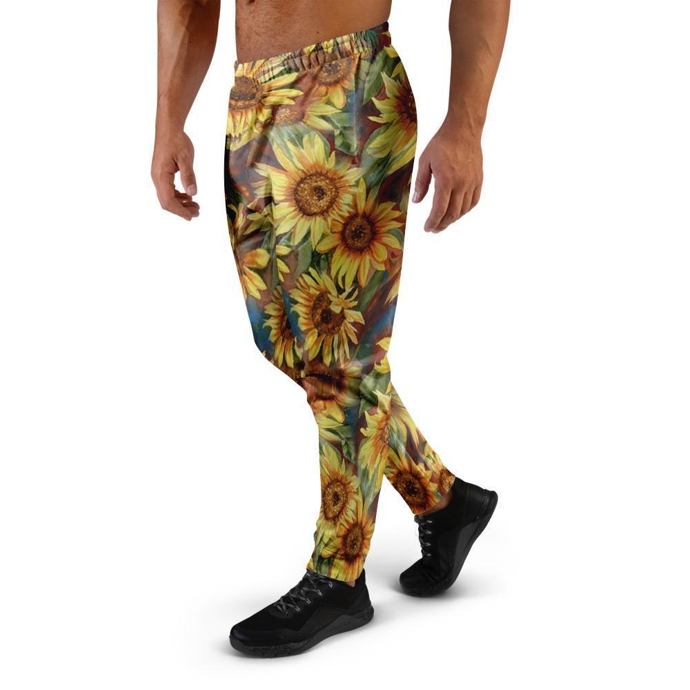 Watercolor Sunflower Men's Joggers-grizzshop