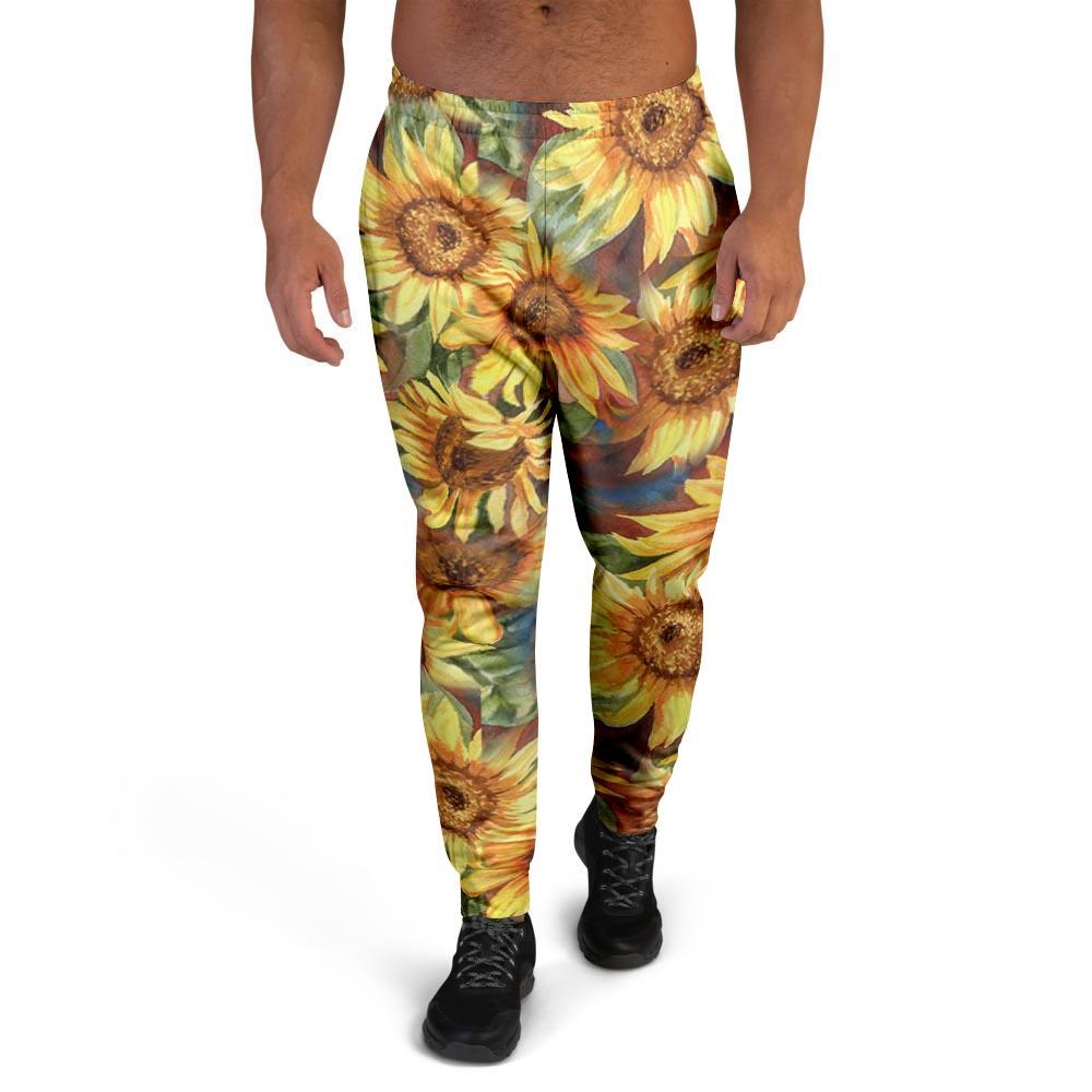 Watercolor Sunflower Men's Joggers-grizzshop