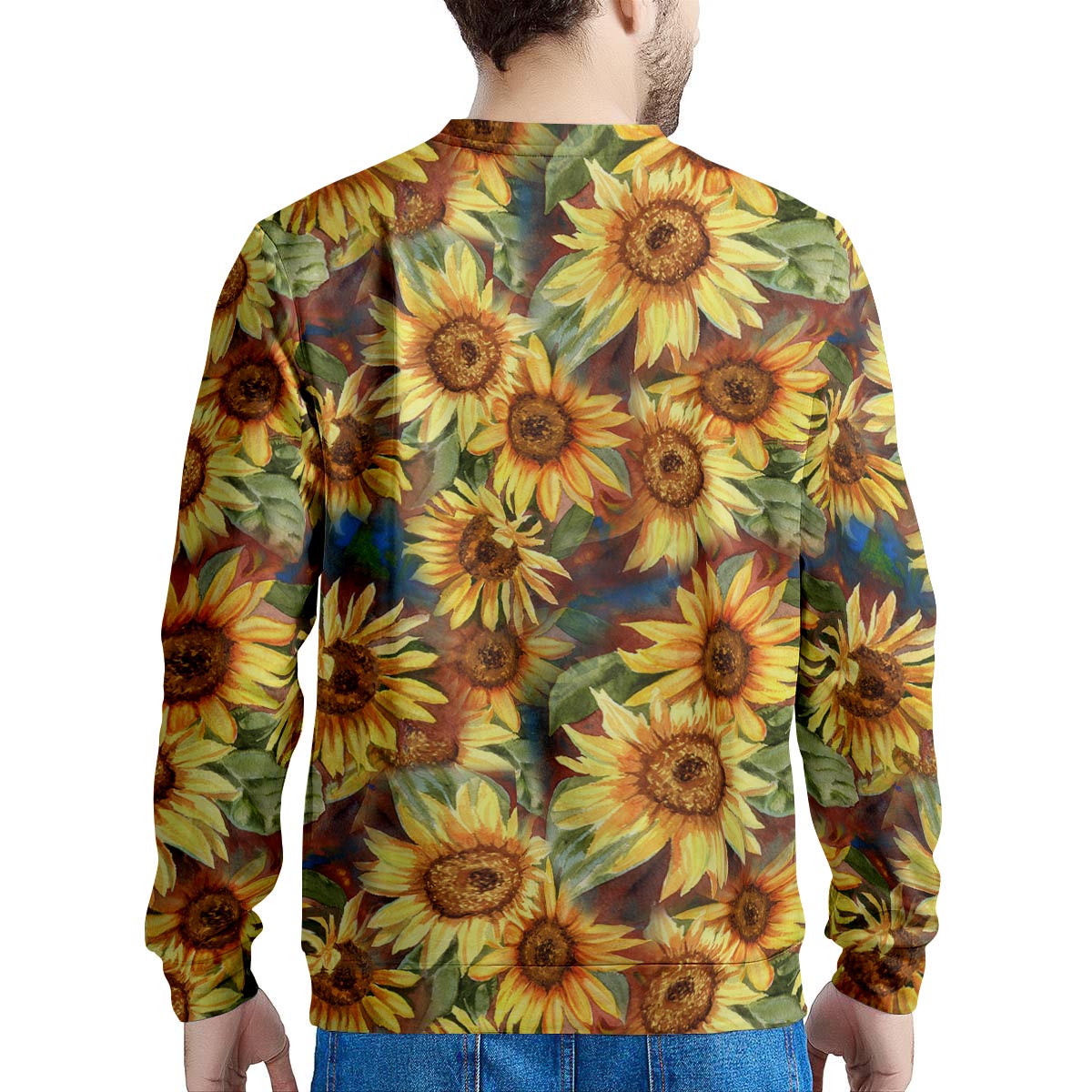 Watercolor Sunflower Men's Sweatshirt-grizzshop