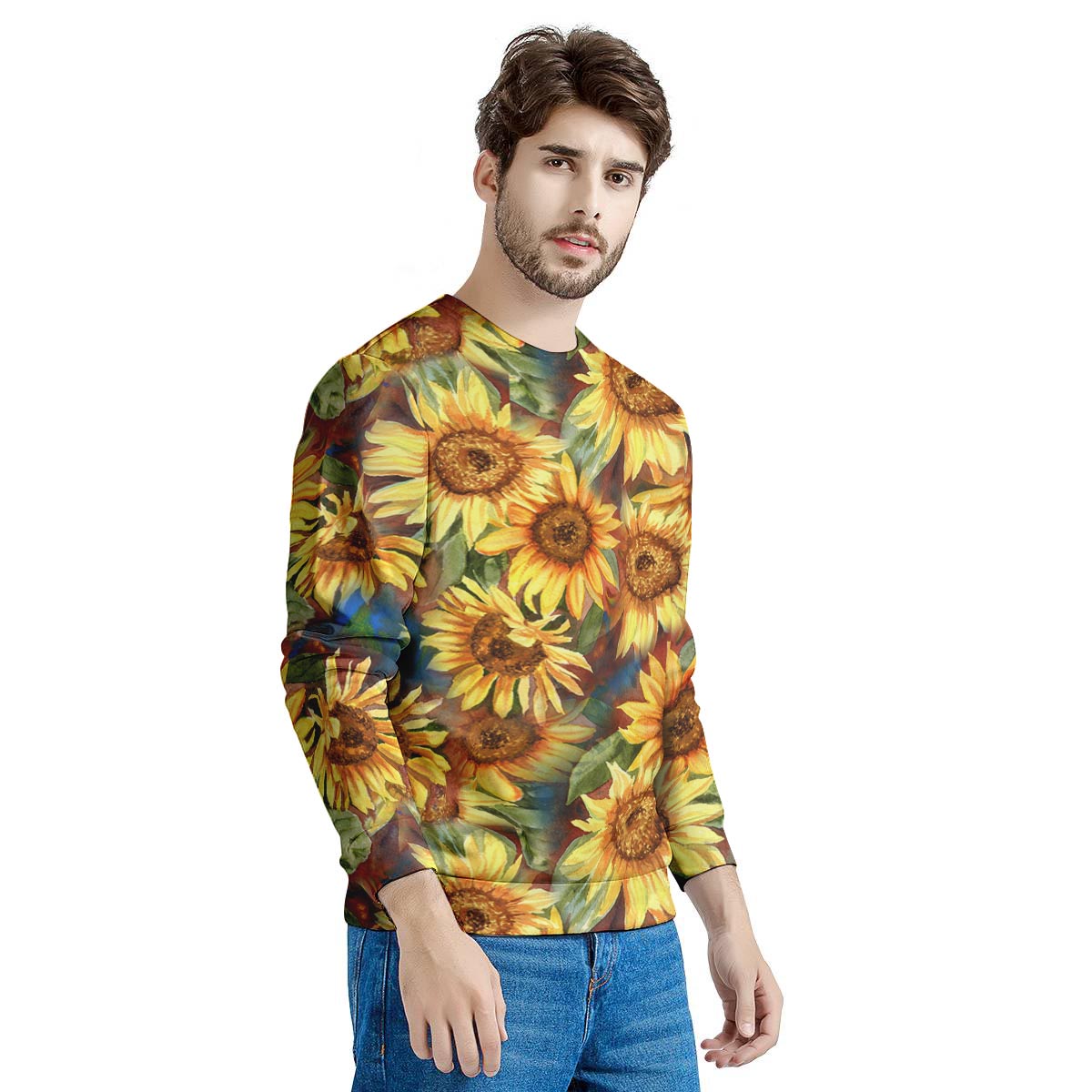 Watercolor Sunflower Men's Sweatshirt-grizzshop