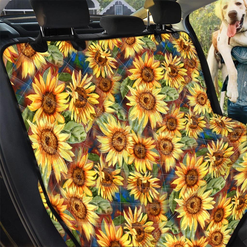Watercolor Sunflower Pet Car Seat Cover-grizzshop