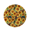 Watercolor Sunflower Round Rug-grizzshop