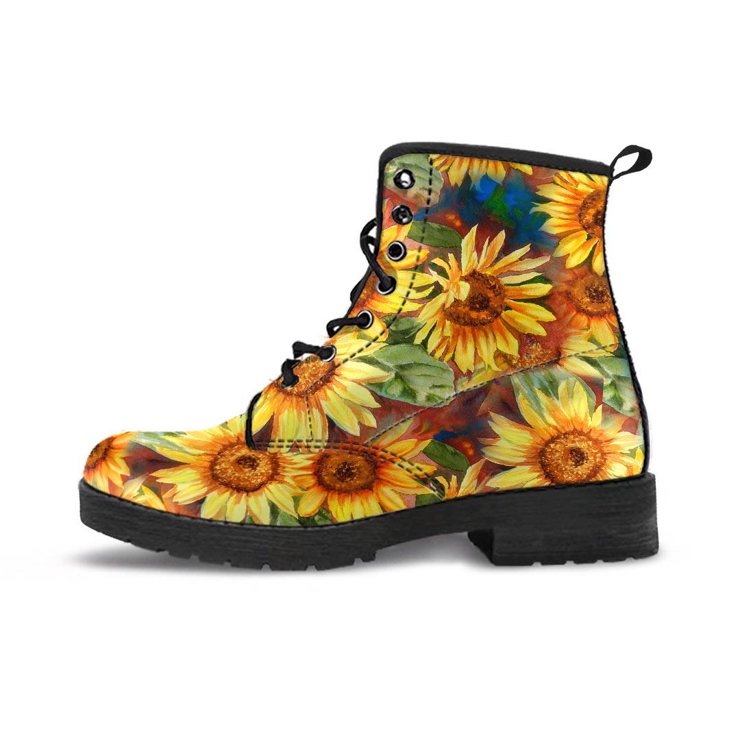 Watercolor Sunflower Women's Boots-grizzshop