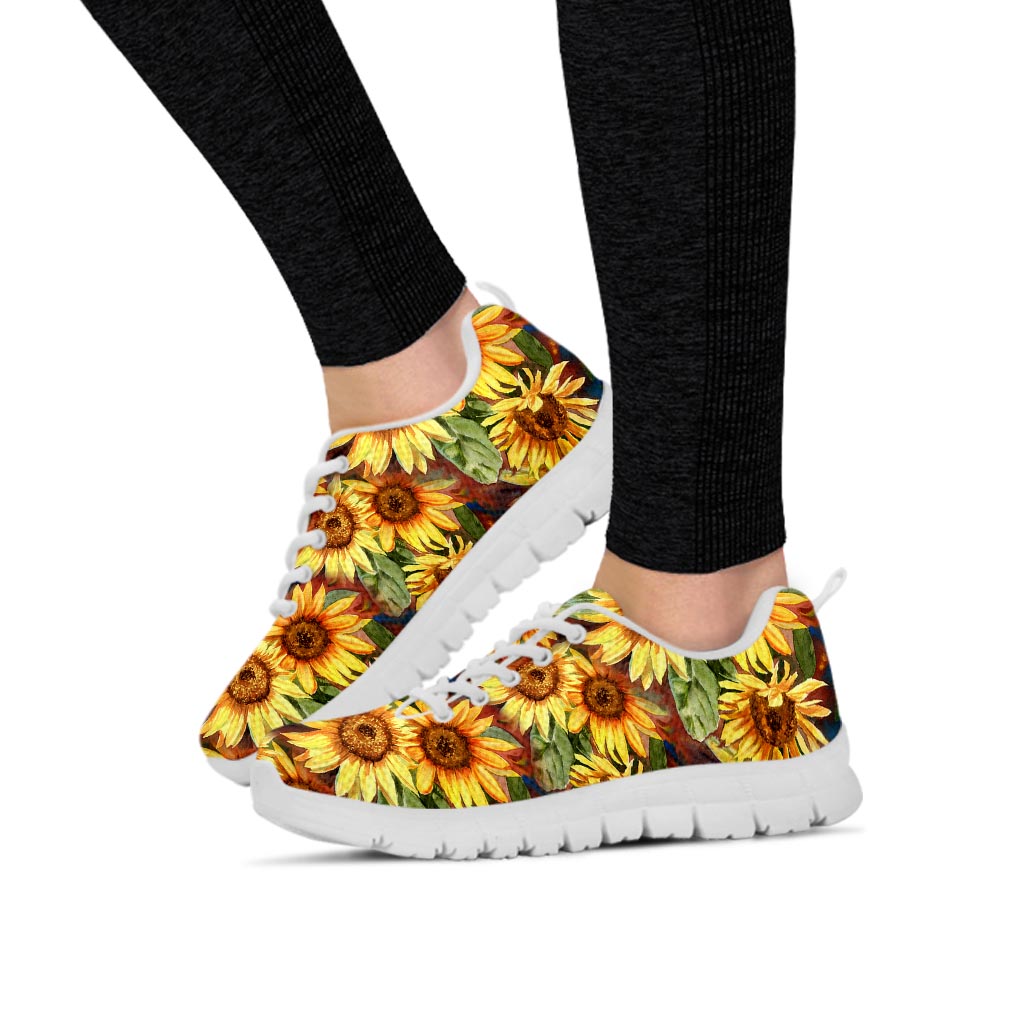 Watercolor Sunflower Women's Sneakers-grizzshop