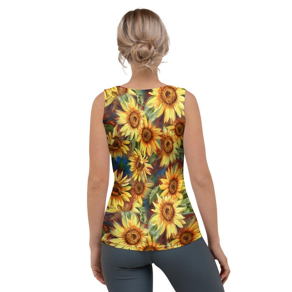 Watercolor Sunflower Women's Tank Top-grizzshop