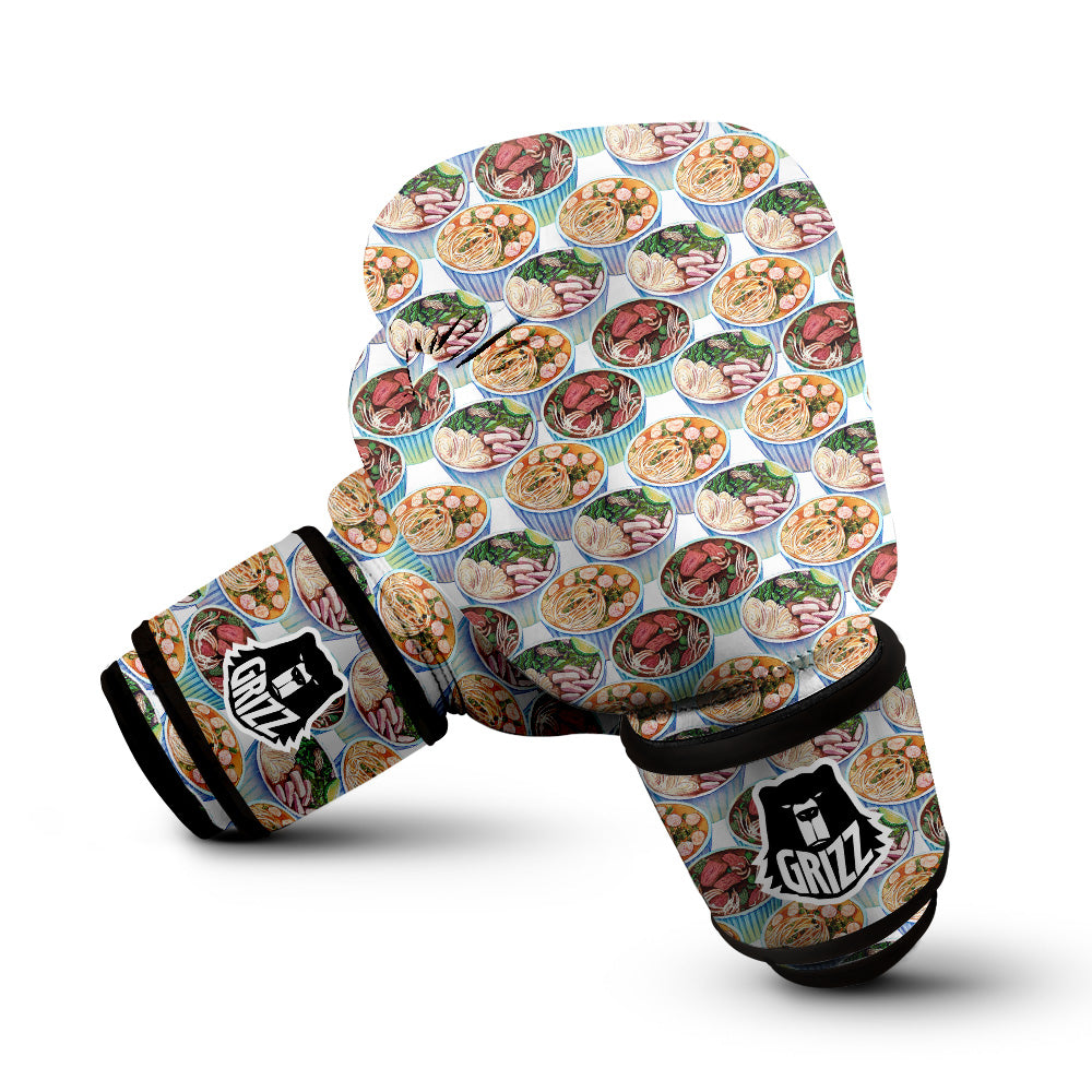 Watercolor Vietnamese Pho Print Pattern Boxing Gloves-grizzshop