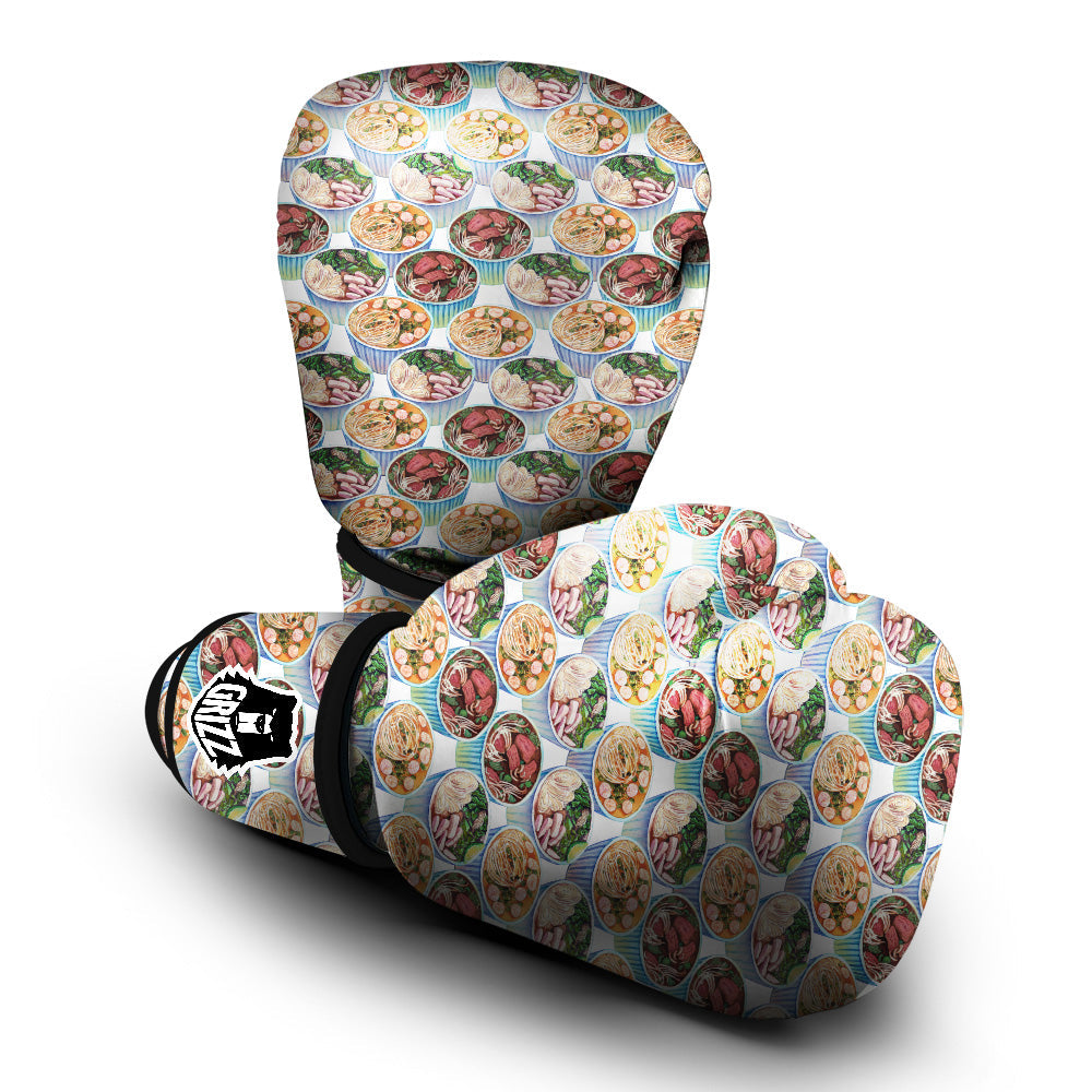 Watercolor Vietnamese Pho Print Pattern Boxing Gloves-grizzshop