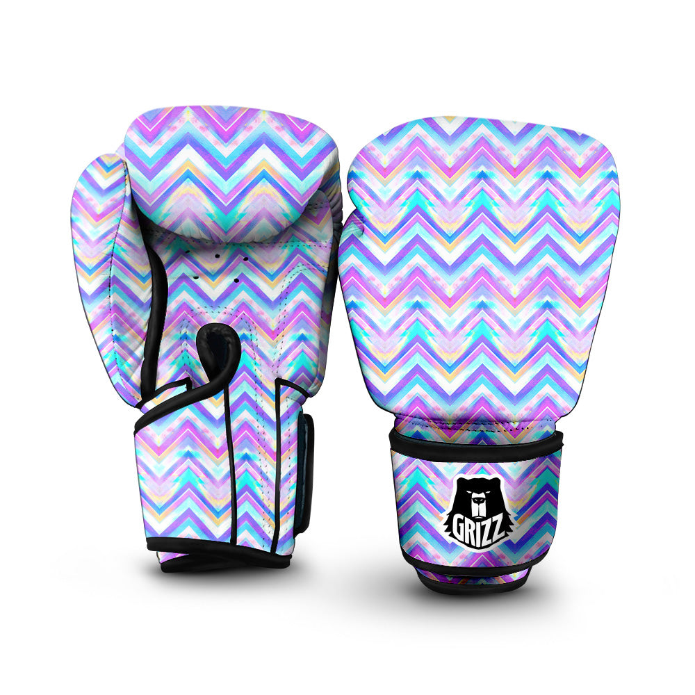 Watercolor Zig Zag Ornament Print Pattern Boxing Gloves-grizzshop