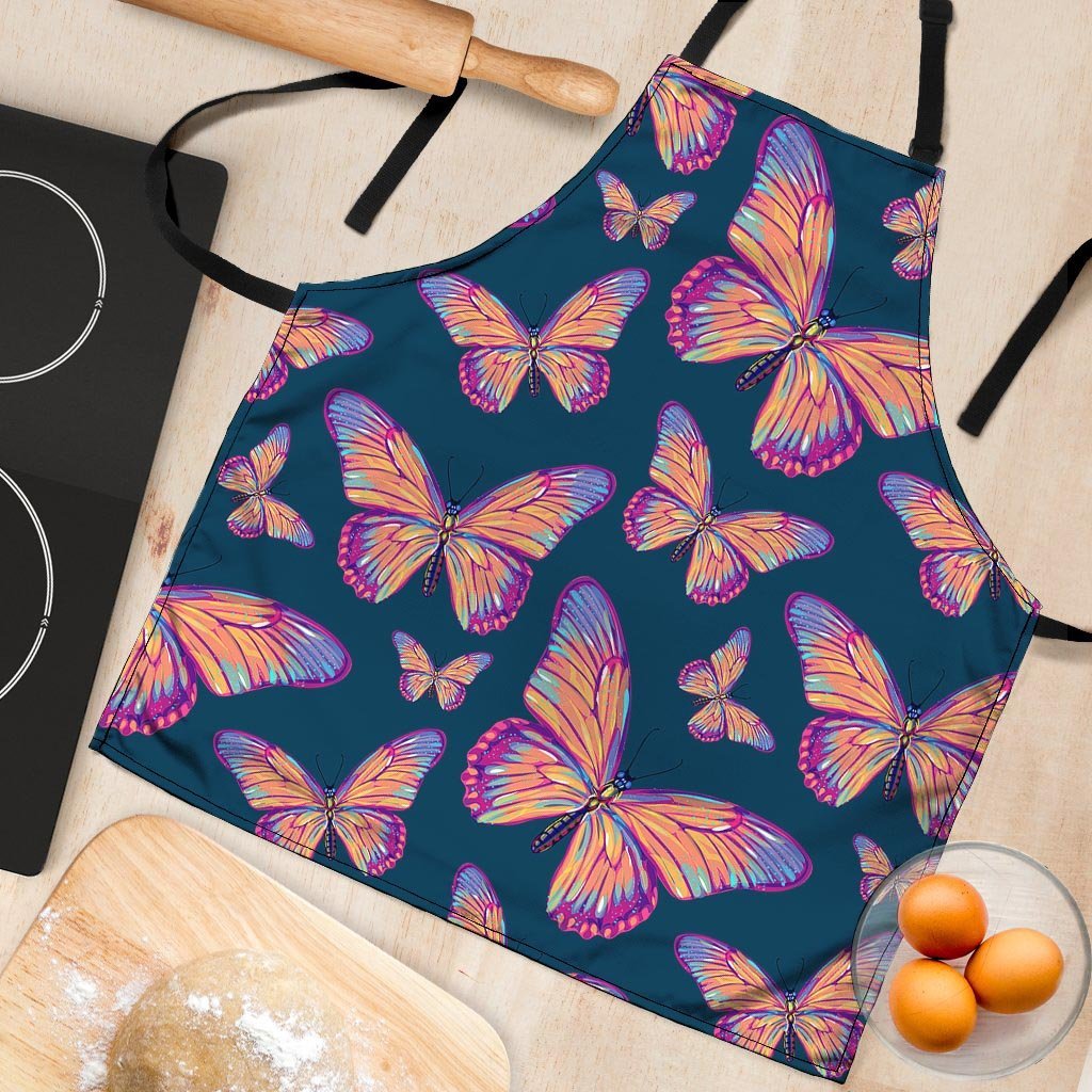 Watercolor Butterfly Print Women's Apron-grizzshop