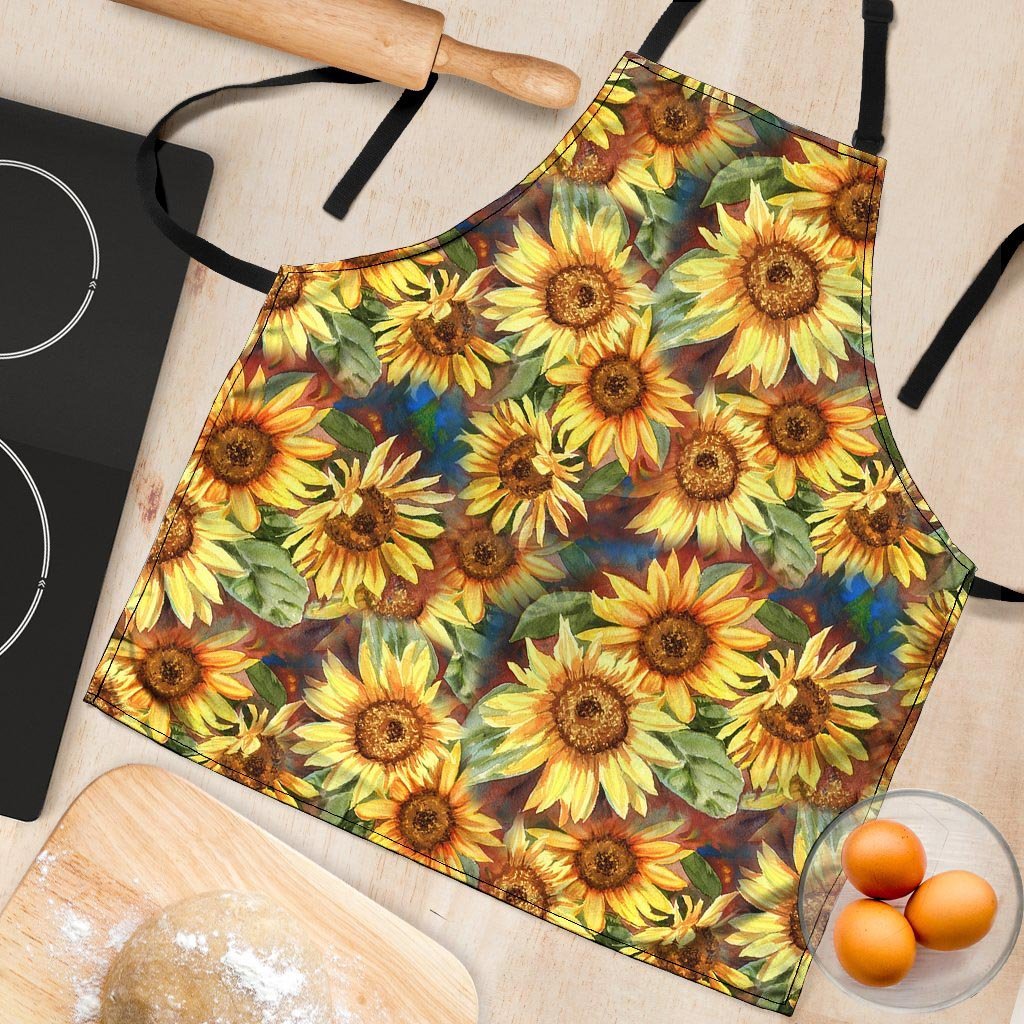 Watercolor Sunflower Women's Apron-grizzshop
