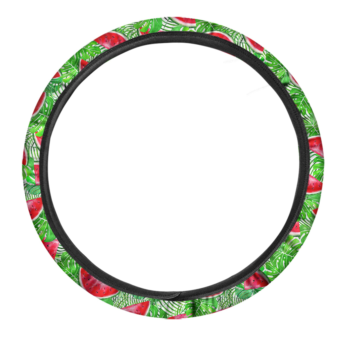 Watermelon Aloha Tropical Print Pattern Car Steering Wheel Cover-grizzshop