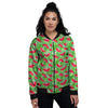 Watermelon Aloha Tropical Print Pattern Women's Bomber Jacket-grizzshop