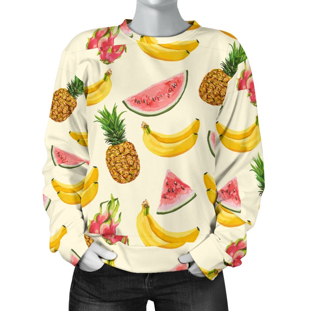 Watermelon BananaPineapple Print Sweatshirt-grizzshop