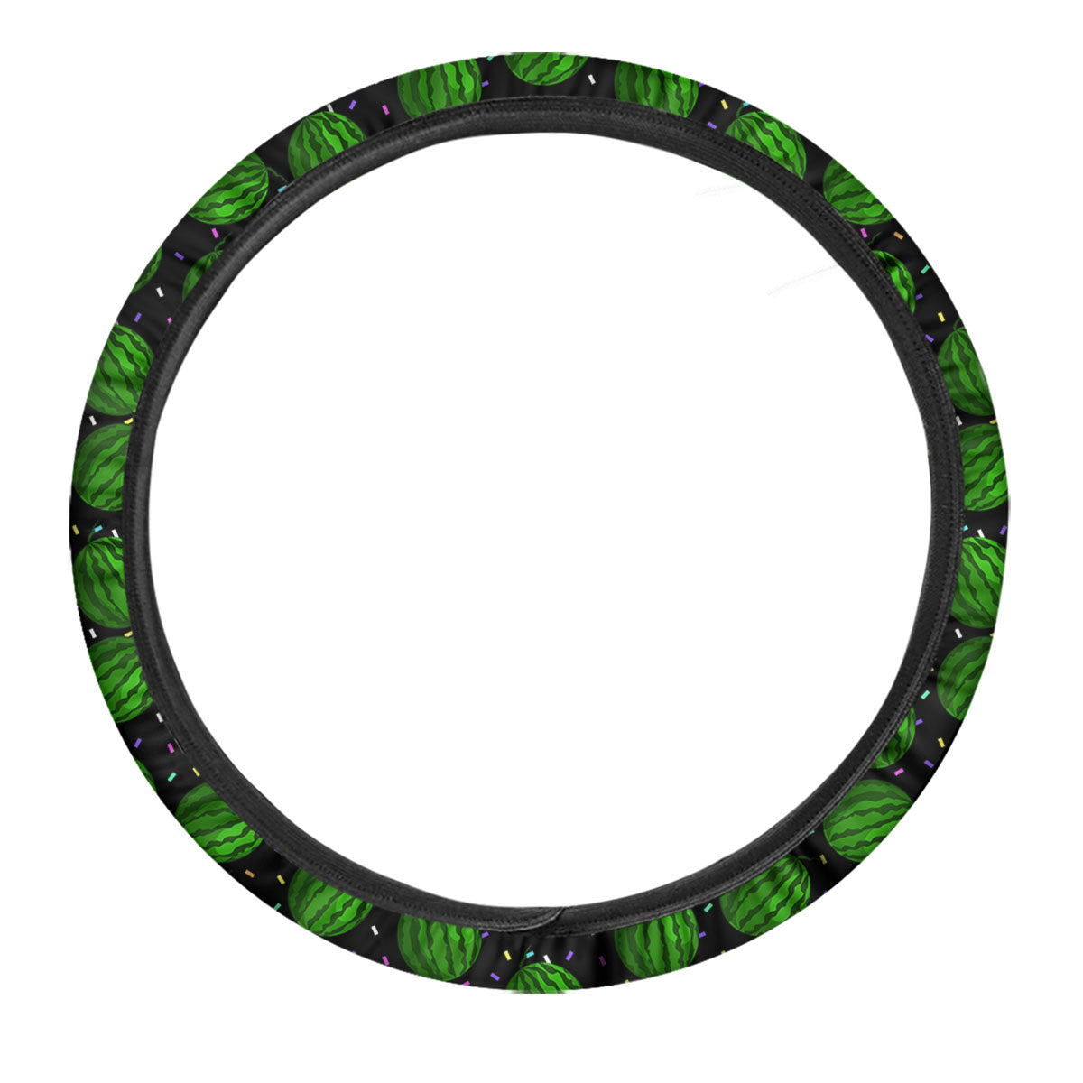 Watermelon Black Cute Print Pattern Car Steering Wheel Cover-grizzshop