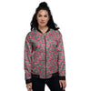 Watermelon Black Striped Print Pattern Women's Bomber Jacket-grizzshop