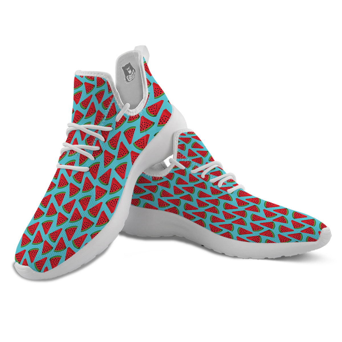 Watermelon Blue Cute Print Pattern White Athletic Shoes-grizzshop