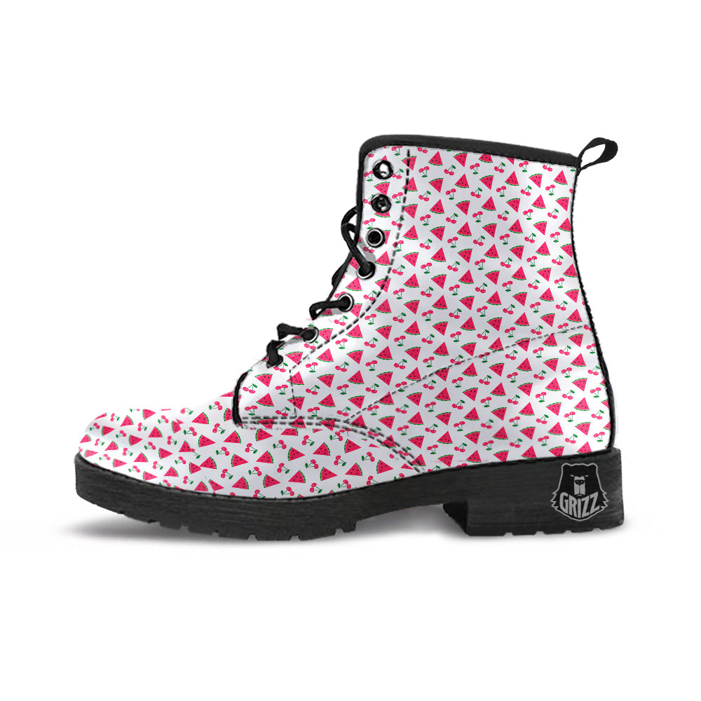 Watermelon Cute Berry Print Pattern Leather Boots-grizzshop