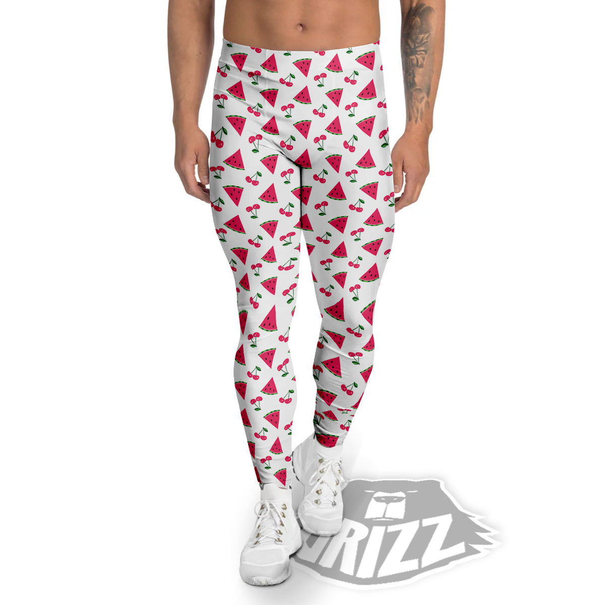 Watermelon Cute Berry Print Pattern Men's Leggings-grizzshop