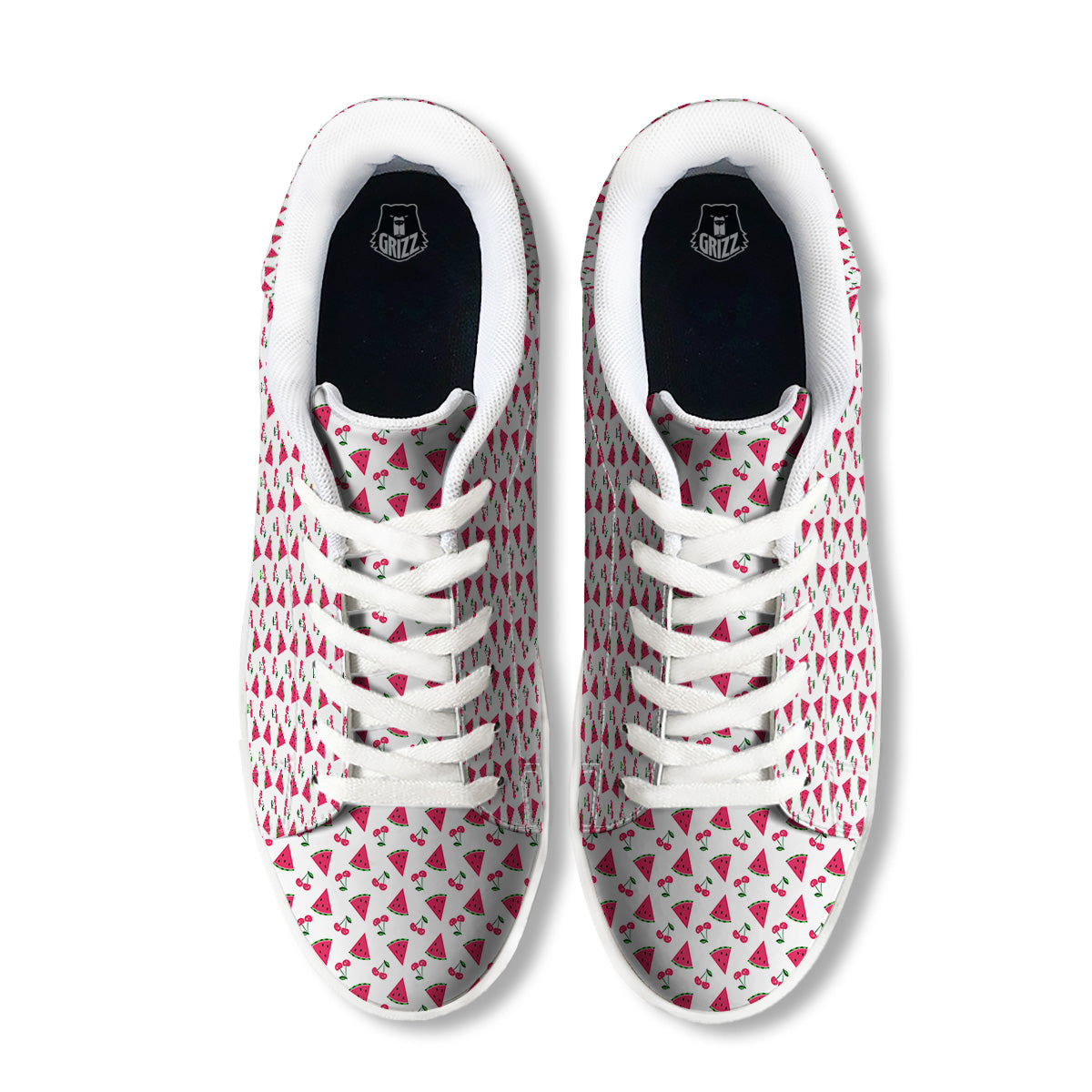 Watermelon Cute Berry Print Pattern White Low Top Sneakers-grizzshop