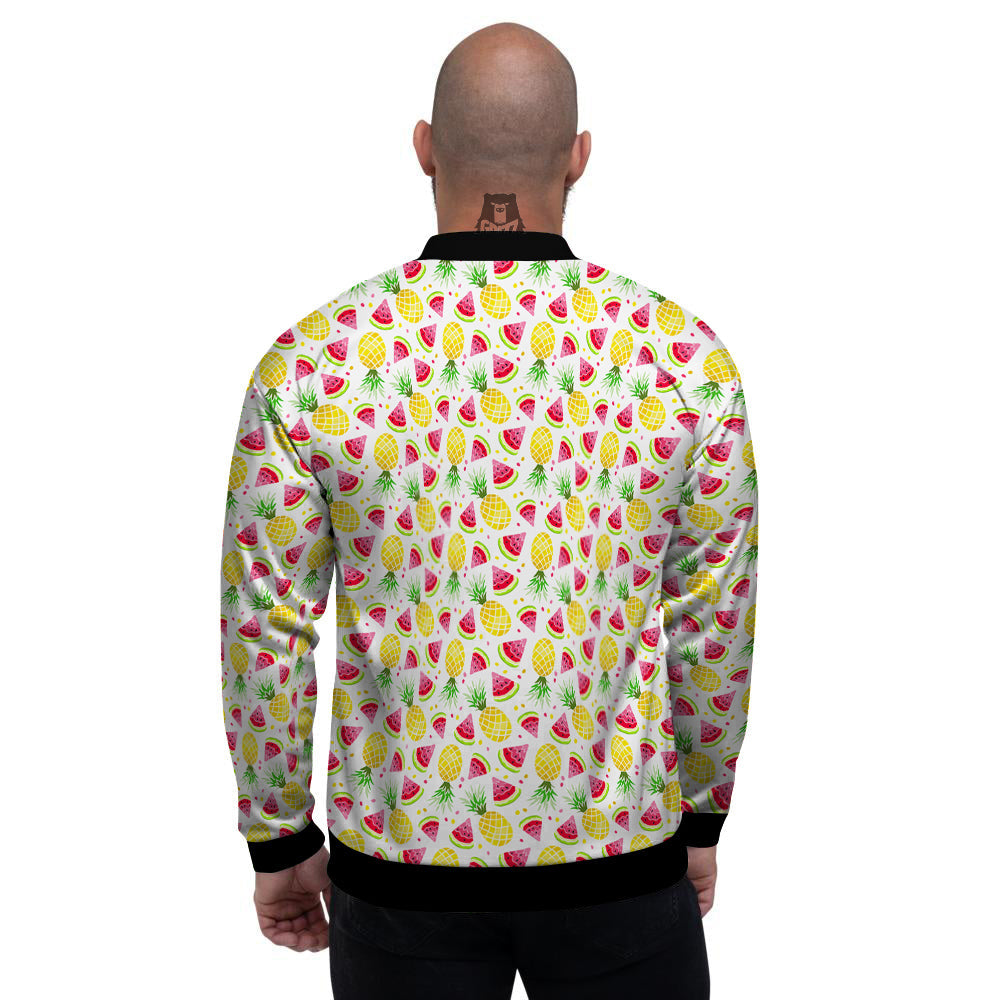 Watermelon Cute Pineapple Print Pattern Men's Bomber Jacket-grizzshop