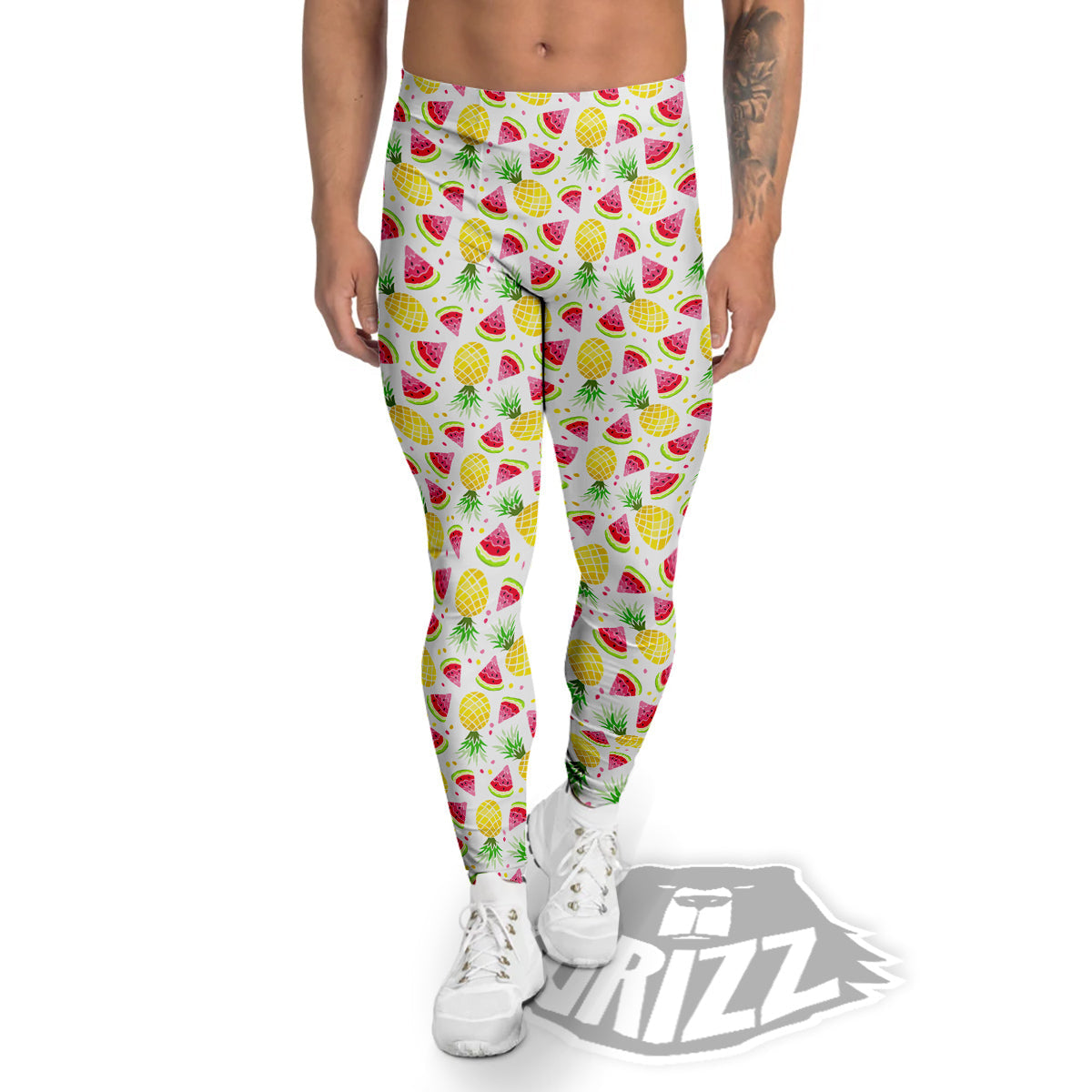 Watermelon Cute Pineapple Print Pattern Men's Leggings-grizzshop