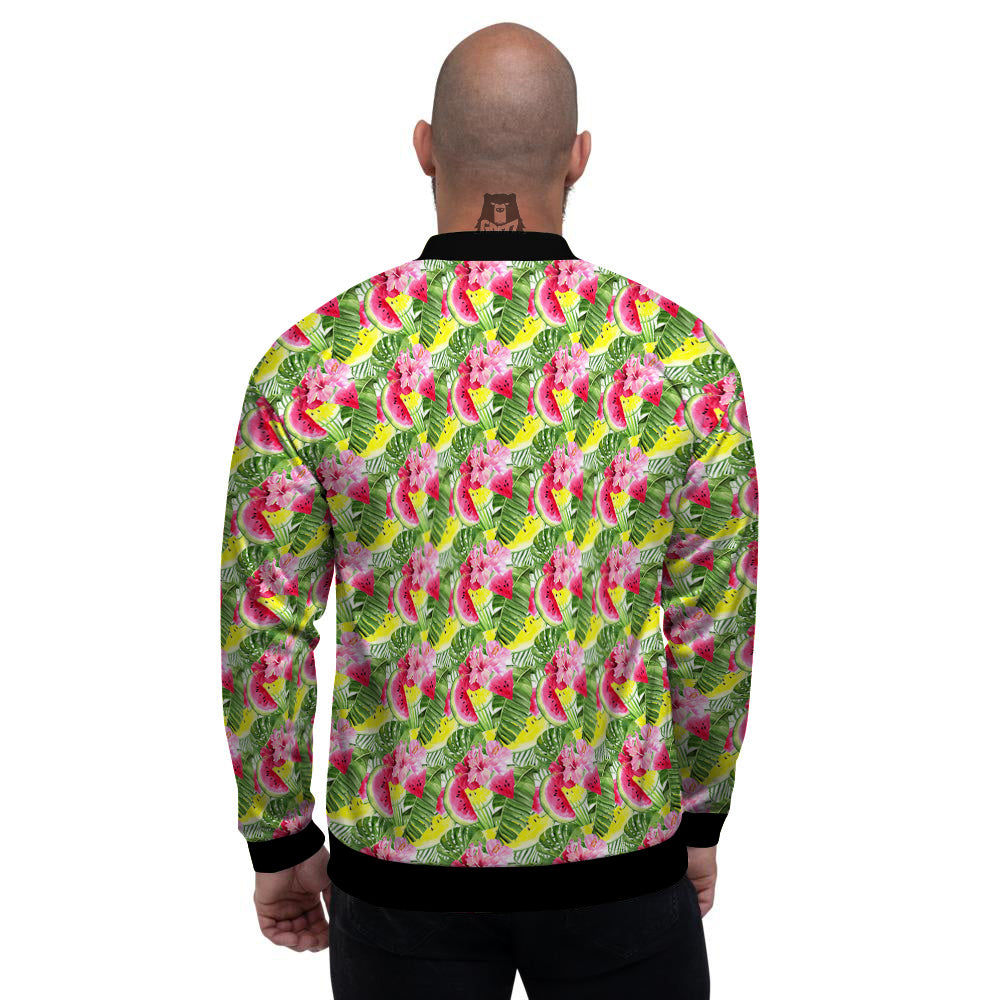 Watermelon Cute Tropical Print Pattern Men's Bomber Jacket-grizzshop