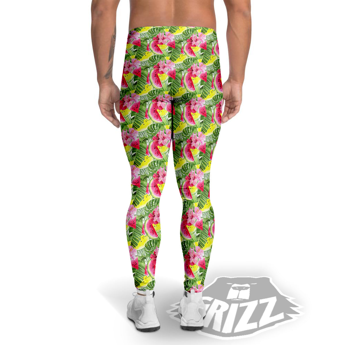 Watermelon Cute Tropical Print Pattern Men's Leggings-grizzshop