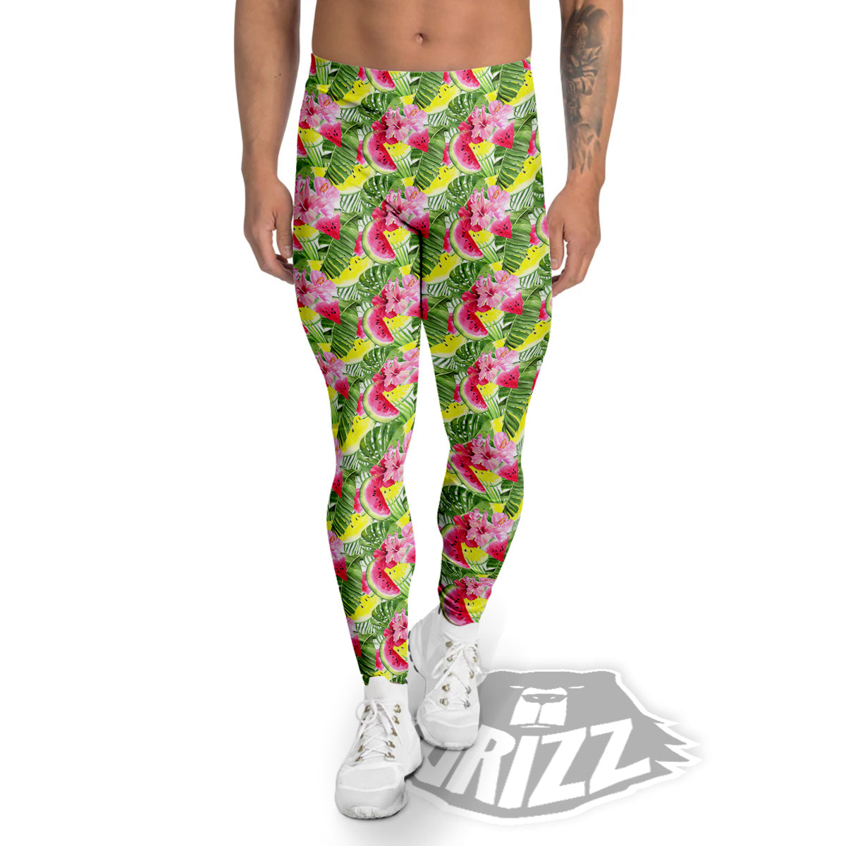 Watermelon Cute Tropical Print Pattern Men's Leggings-grizzshop