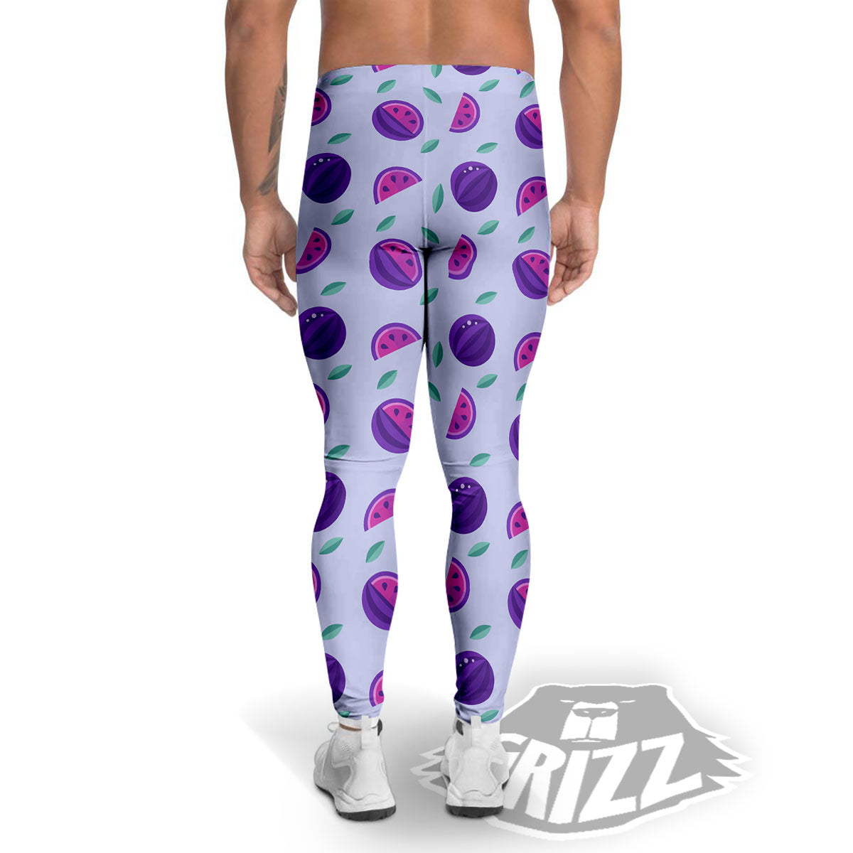 Watermelon Fancy Purple Print Pattern Men's Leggings-grizzshop