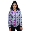 Watermelon Fancy Purple Print Pattern Women's Bomber Jacket-grizzshop