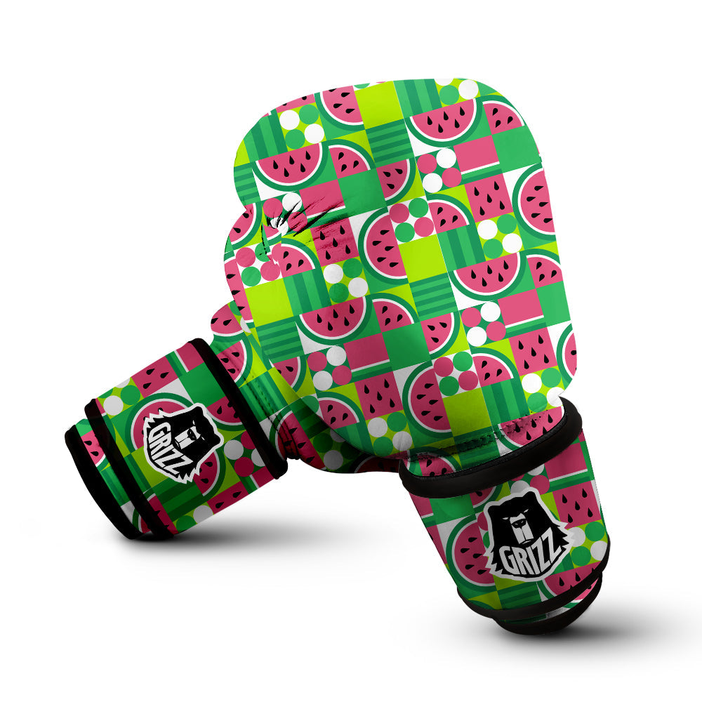 Watermelon Fruit Slice Geometric Print Boxing Gloves-grizzshop