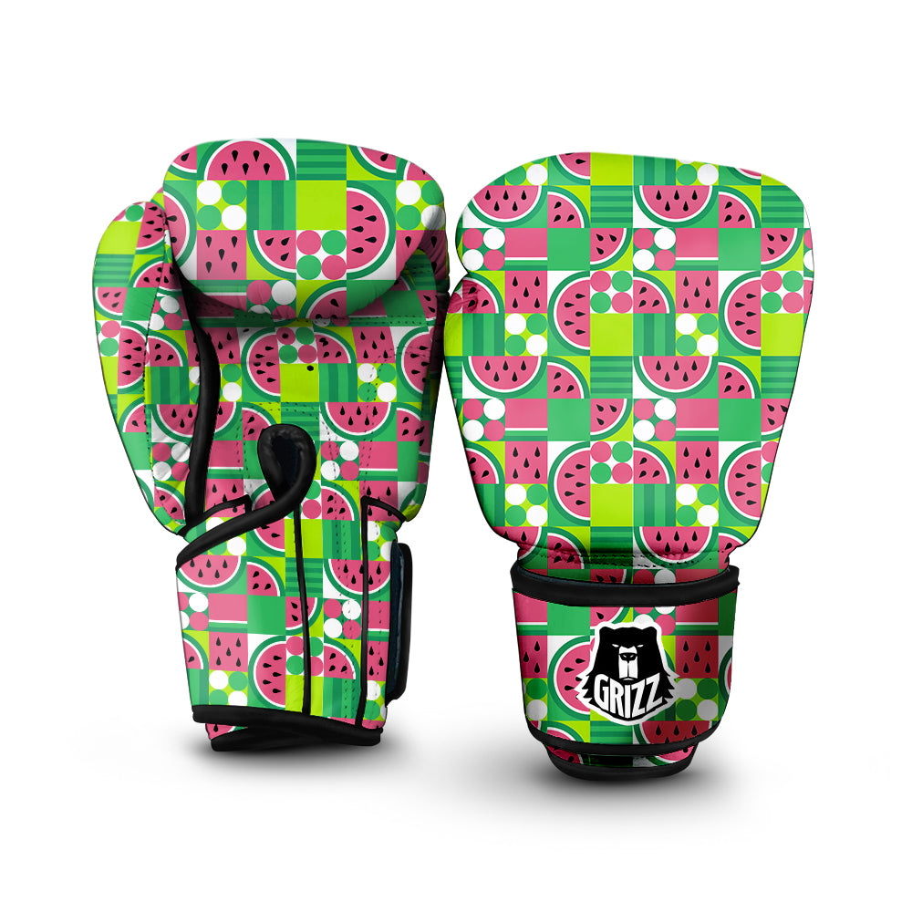 Watermelon Fruit Slice Geometric Print Boxing Gloves-grizzshop
