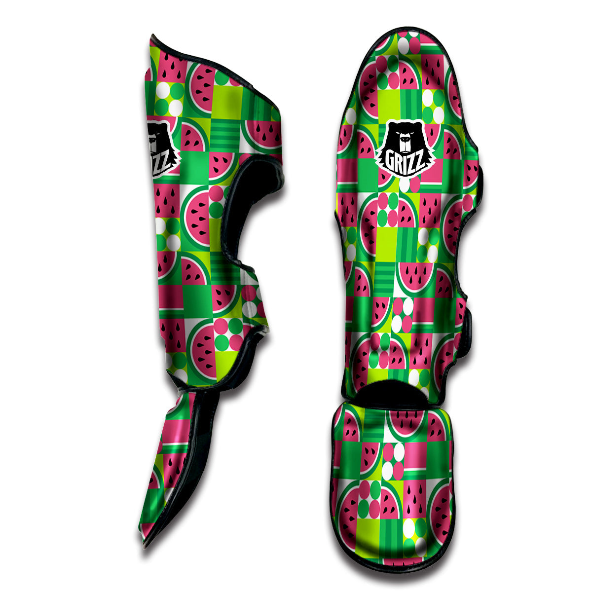 Watermelon Fruit Slice Geometric Print Muay Thai Shin Guards-grizzshop