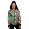 Watermelon Fruit Slice Geometric Print Women's Bomber Jacket-grizzshop