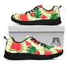 Watermelon Leaf Tropical Print Pattern Black Sneaker-grizzshop