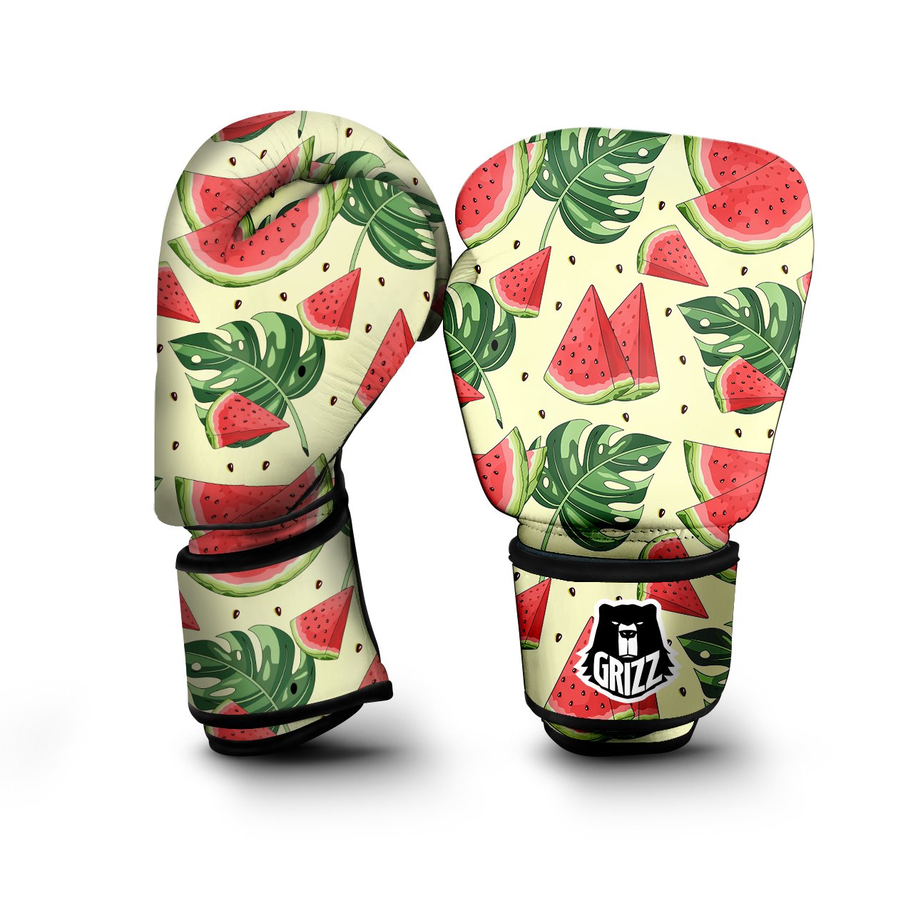 Watermelon Leaf Tropical Print Pattern Boxing Gloves-grizzshop