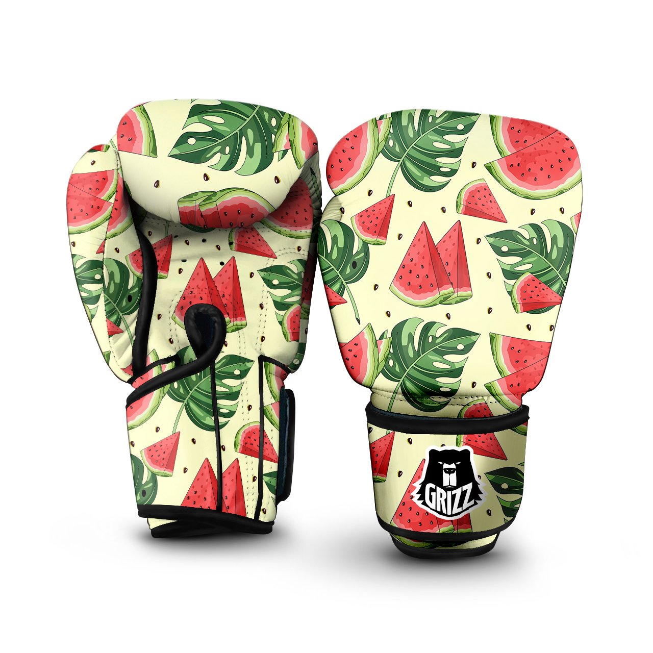 Watermelon Leaf Tropical Print Pattern Boxing Gloves-grizzshop