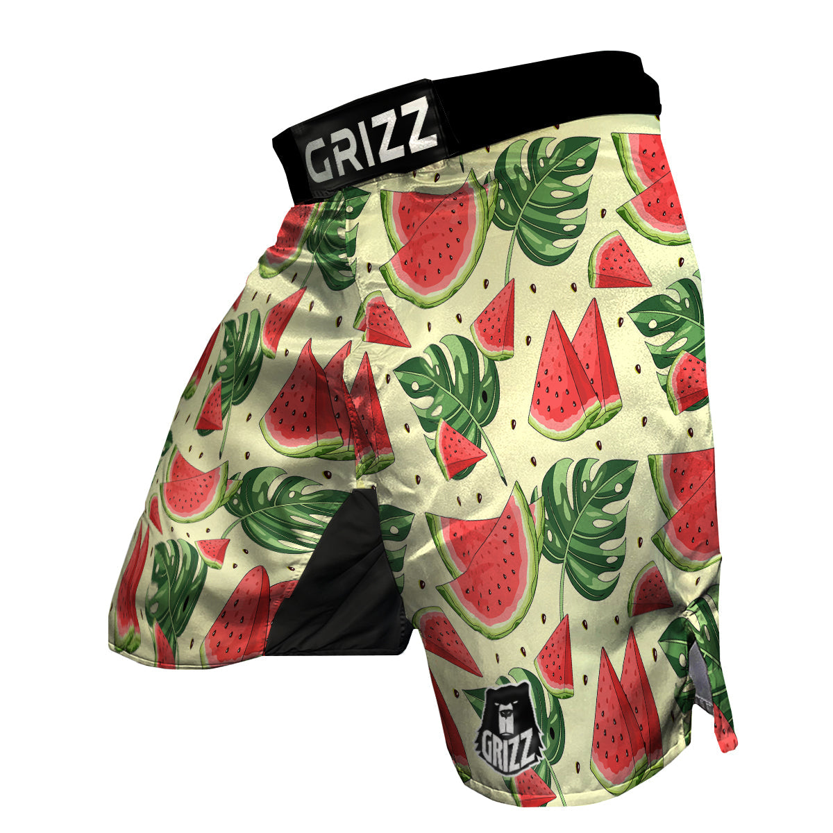 Watermelon Leaf Tropical Print Pattern MMA Shorts-grizzshop