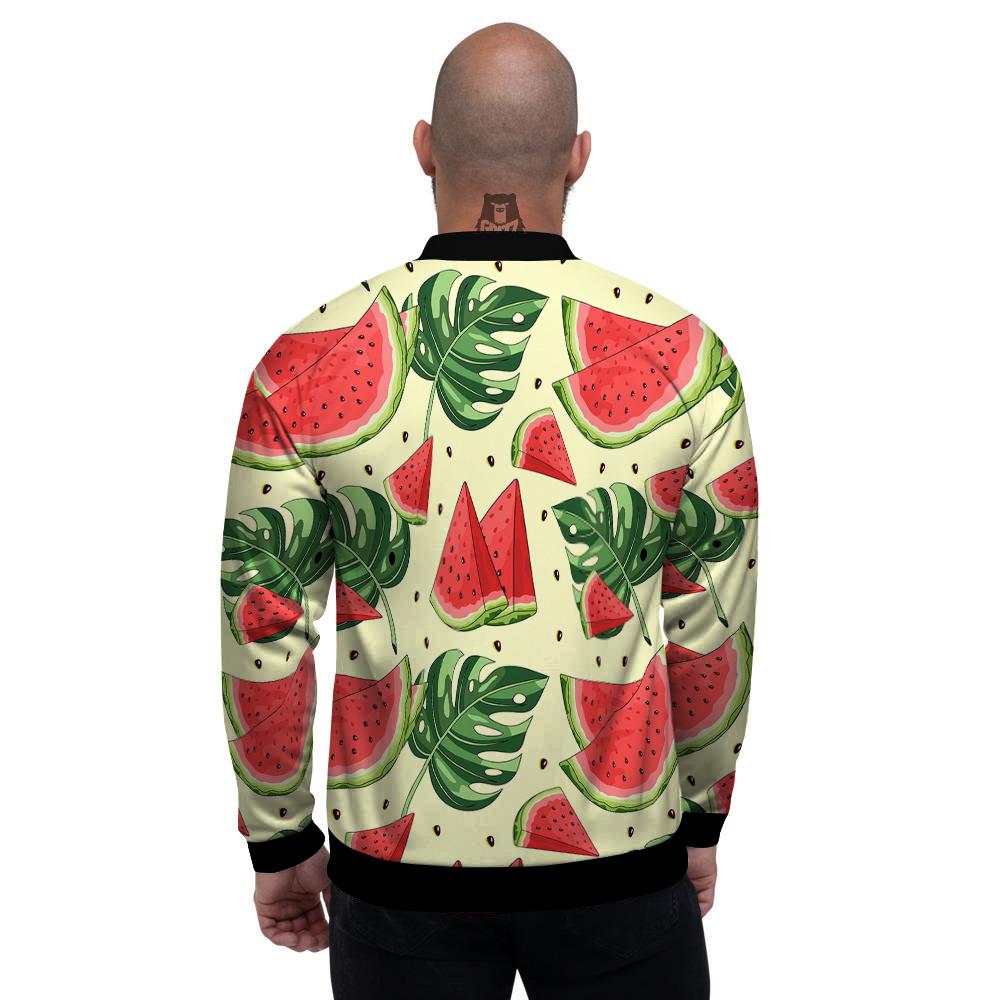 Watermelon Leaf Tropical Print Pattern Men's Bomber Jacket-grizzshop