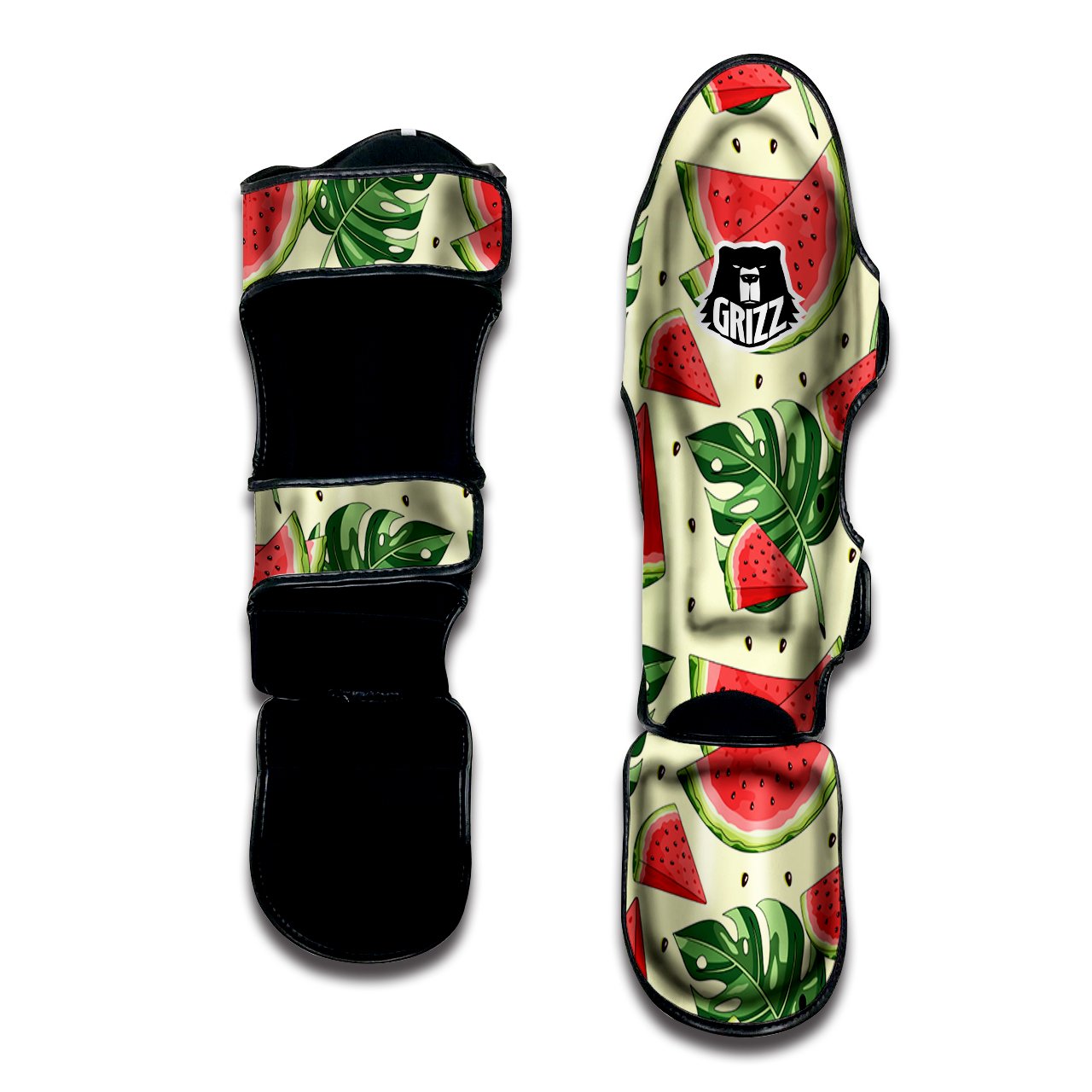 Watermelon Leaf Tropical Print Pattern Muay Thai Shin Guards-grizzshop