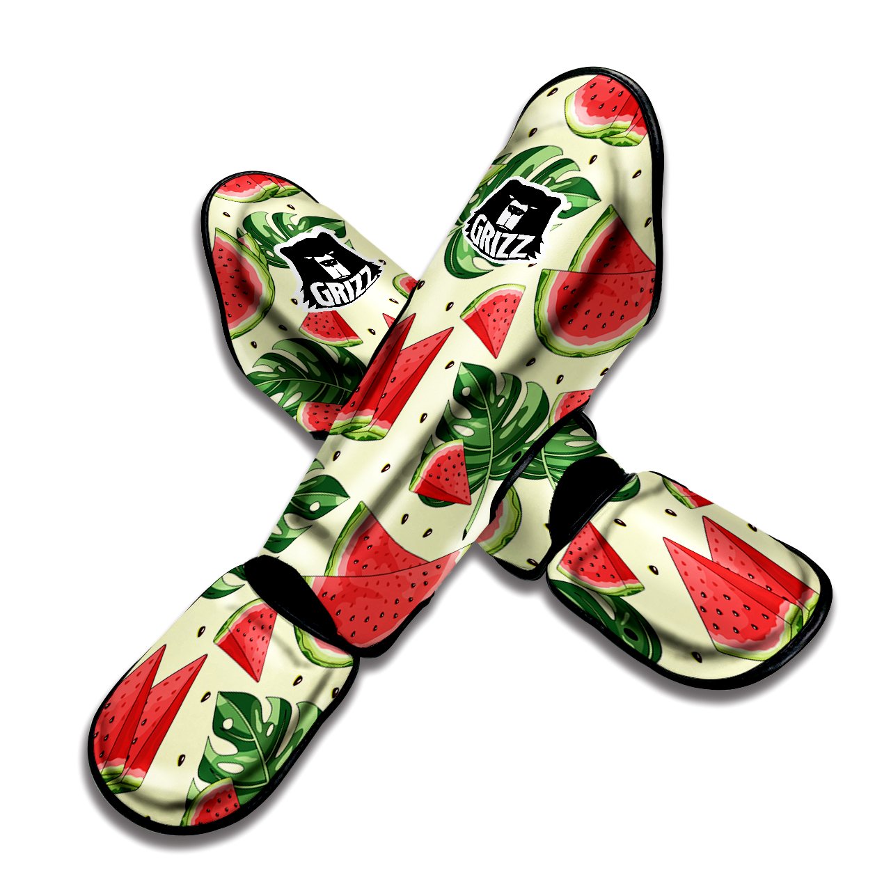 Watermelon Leaf Tropical Print Pattern Muay Thai Shin Guards-grizzshop