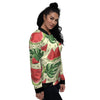 Watermelon Leaf Tropical Print Pattern Women's Bomber Jacket-grizzshop