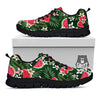 Watermelon Leaves Tropical Print Pattern Black Sneaker-grizzshop