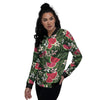 Watermelon Leaves Tropical Print Pattern Women's Bomber Jacket-grizzshop