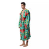 Watermelon Lime Green Print Pattern Men's Robe-grizzshop