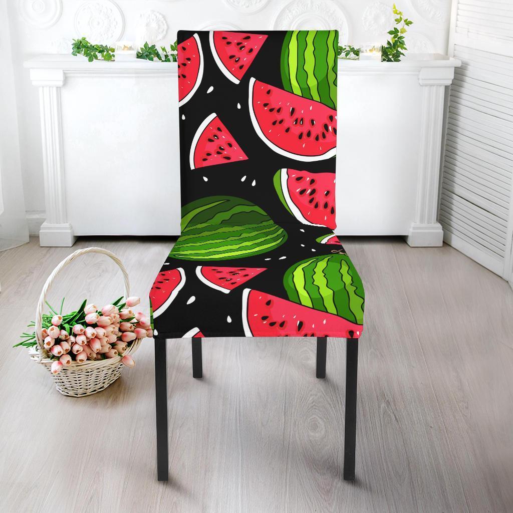 Watermelon Piece Black Pattern Print Chair Cover-grizzshop