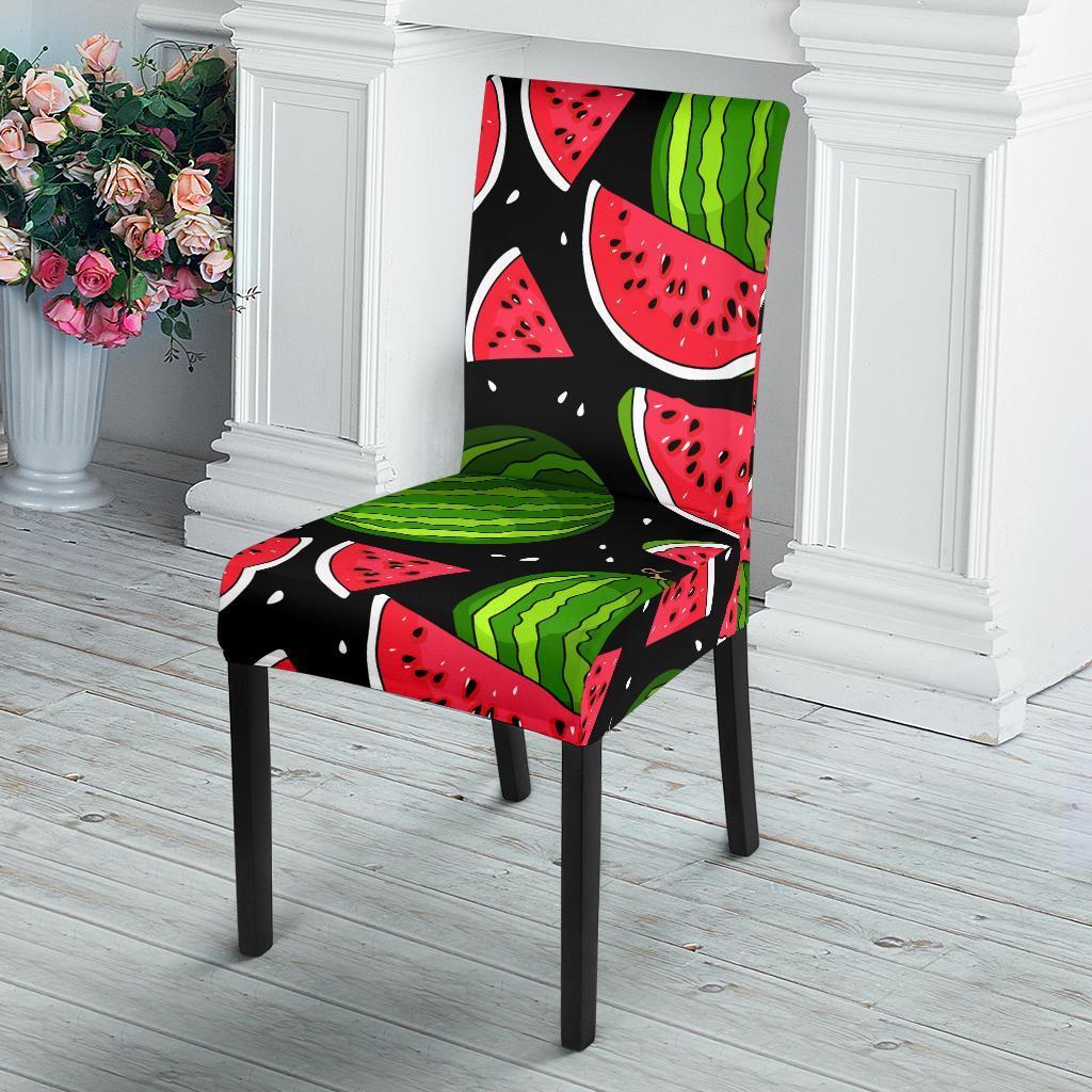 Watermelon Piece Black Pattern Print Chair Cover-grizzshop