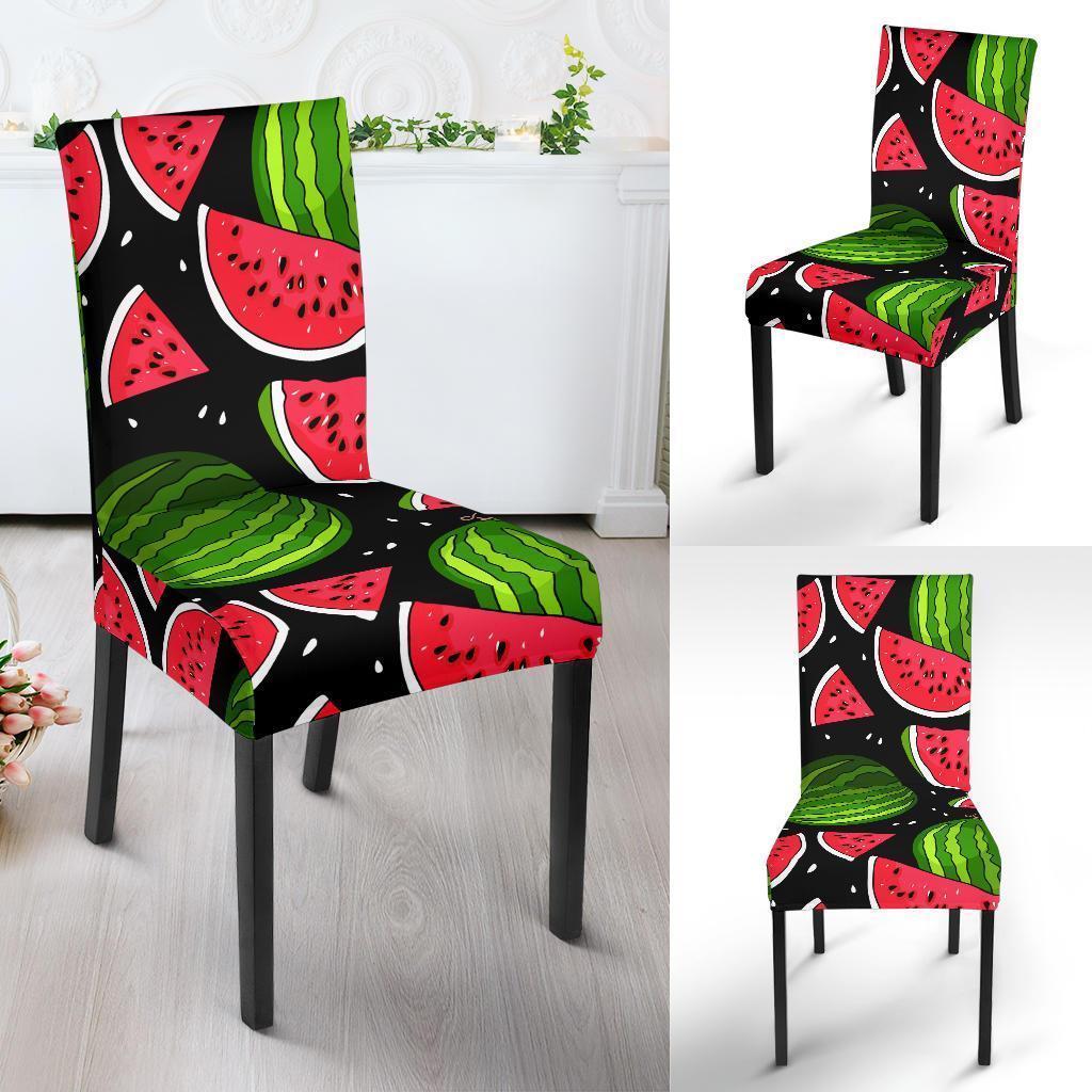 Watermelon Piece Black Pattern Print Chair Cover-grizzshop