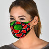 Watermelon Piece Black Pattern Print Face Mask-grizzshop