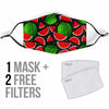 Watermelon Piece Black Pattern Print Face Mask-grizzshop